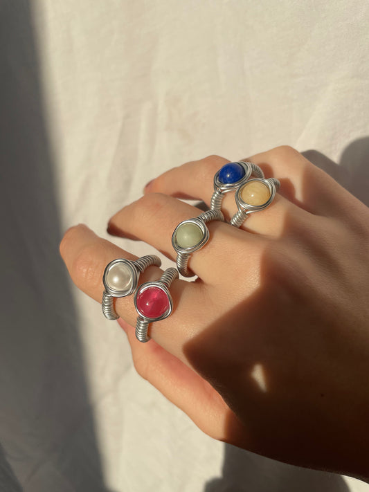Silver Wire Birthstone Ring