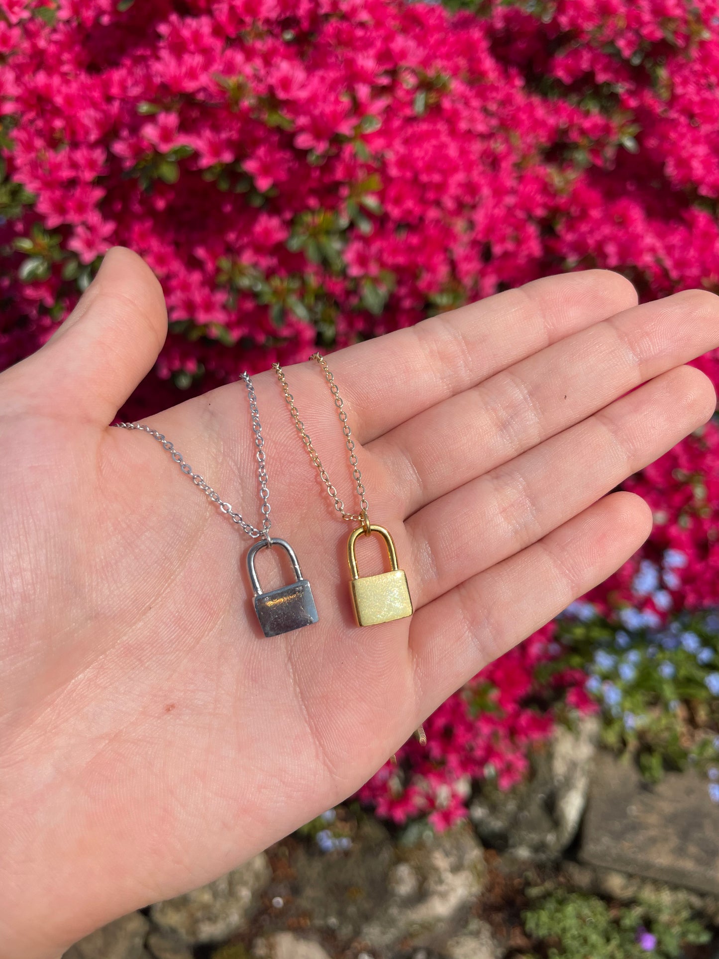 24kt Gold Plated Padlock Pendant Necklace