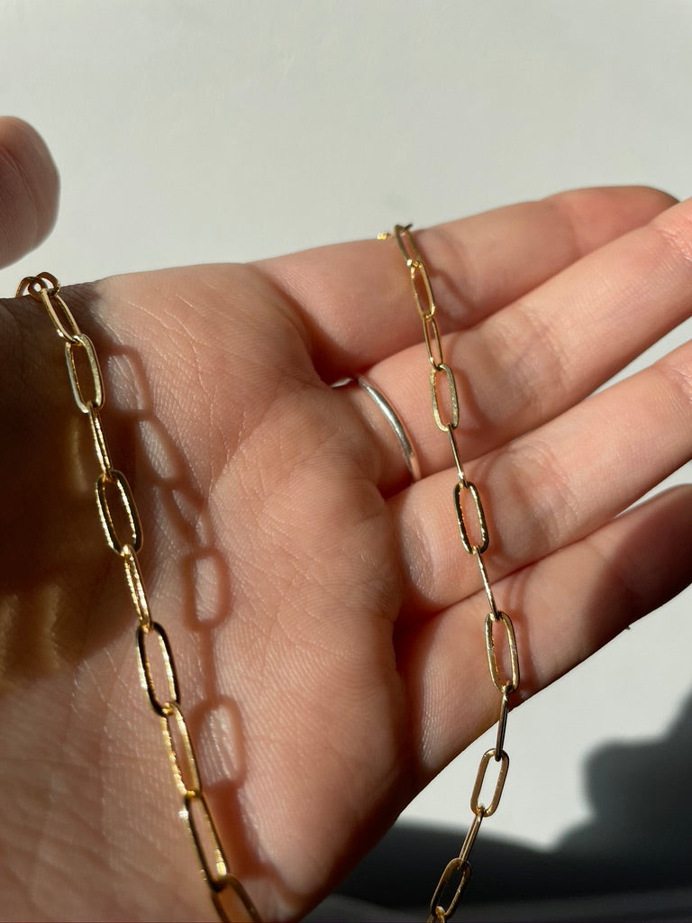 24Kt Gold Plated Paperclip Chain Necklace