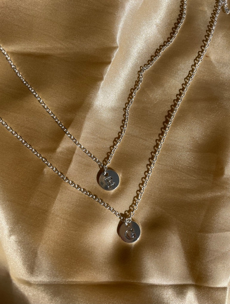 Silver Plated Letter Pendant Necklace