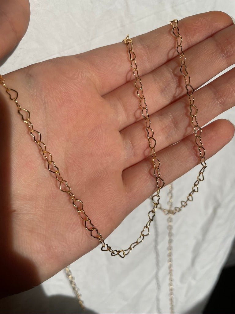 24Kt Gold Plated Heart Chain Necklace