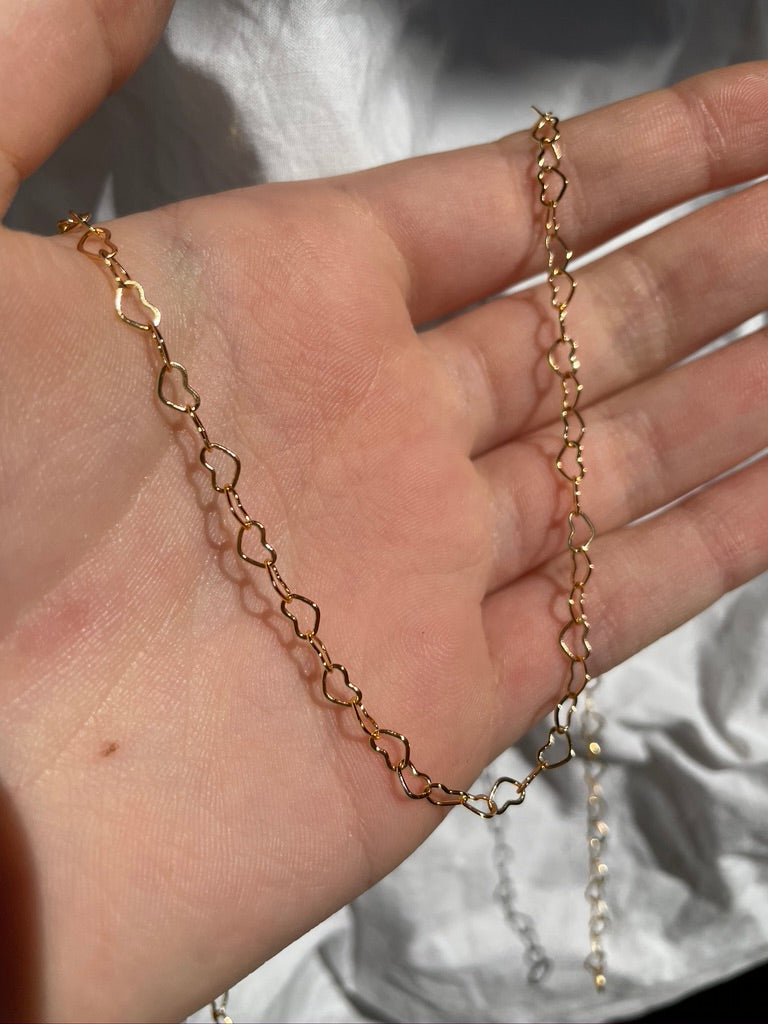 24Kt Gold Plated Heart Chain Necklace