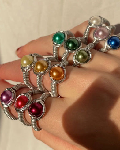 Pearl Wire Rings