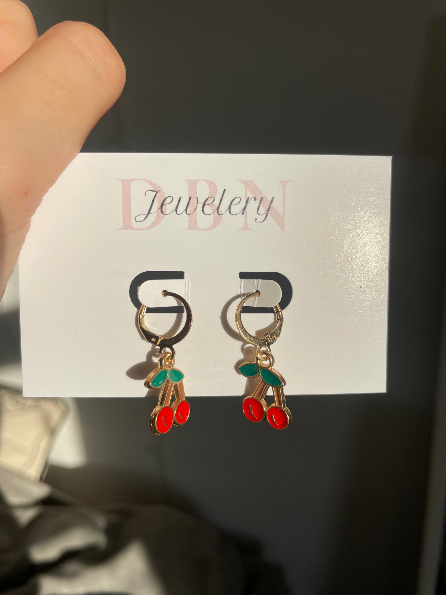 Gold Cherry Earrings