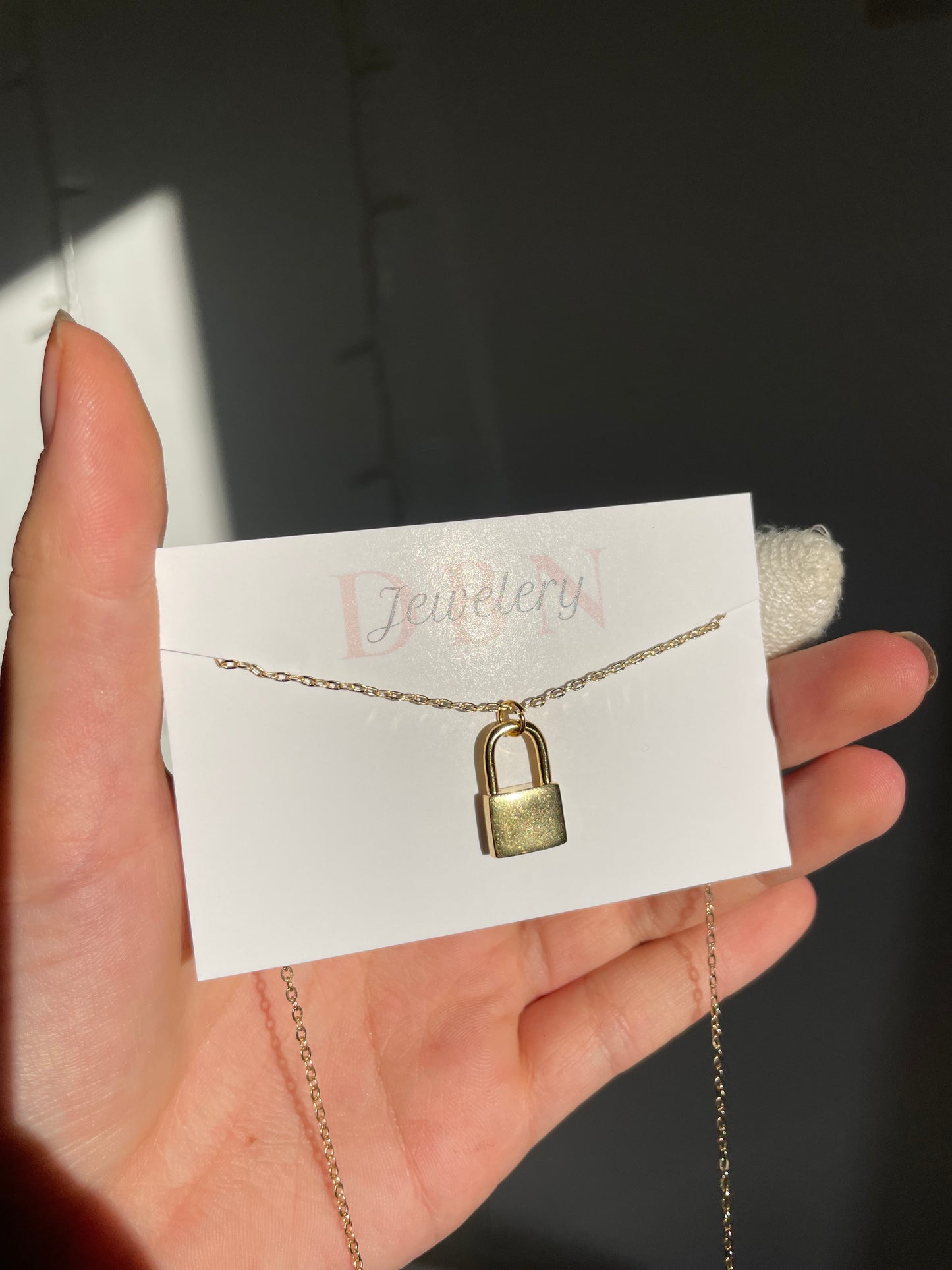 24kt Gold Plated Padlock Pendant Necklace