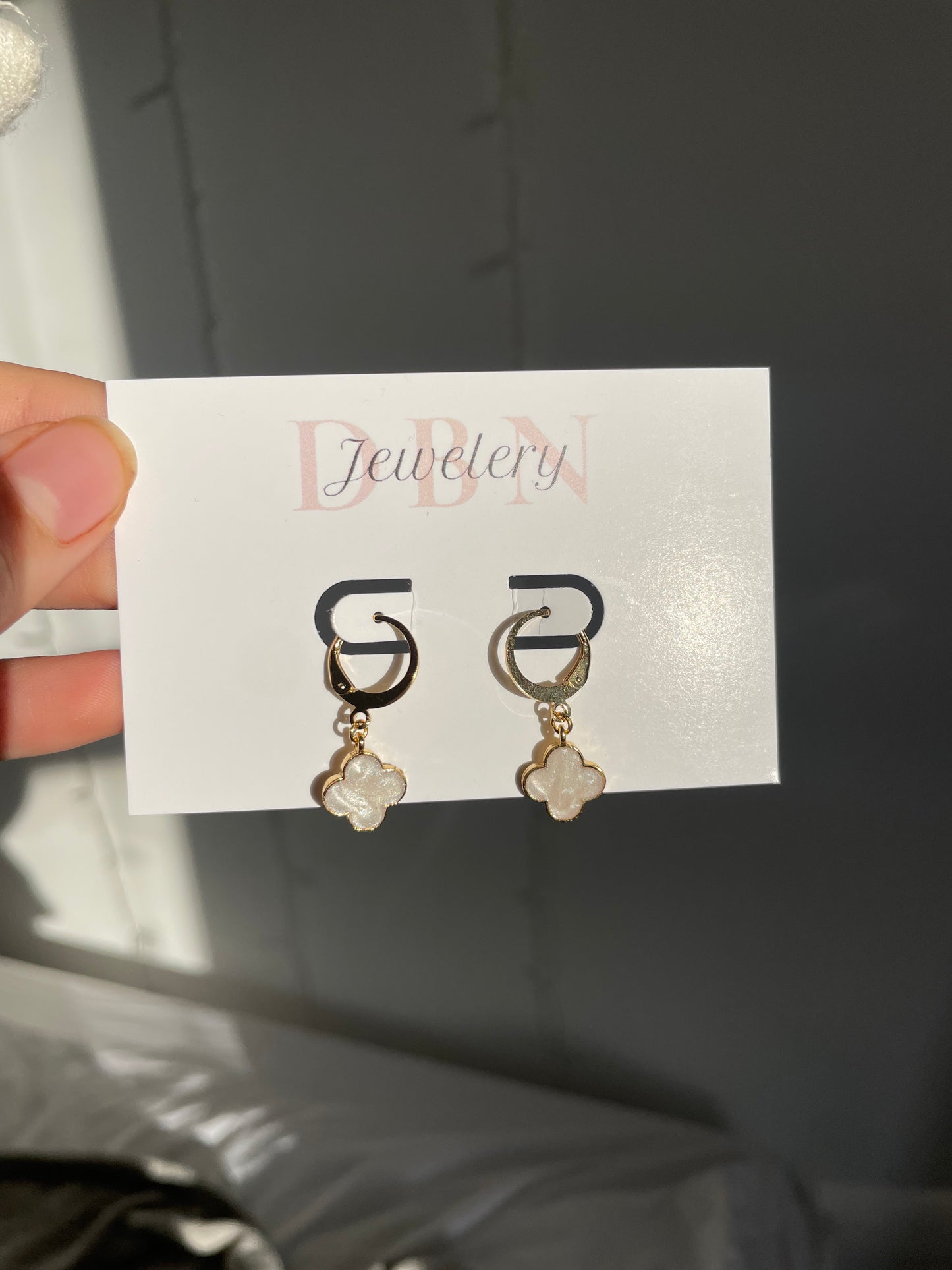 24kt Gold Plated Pearl Clover Earrings