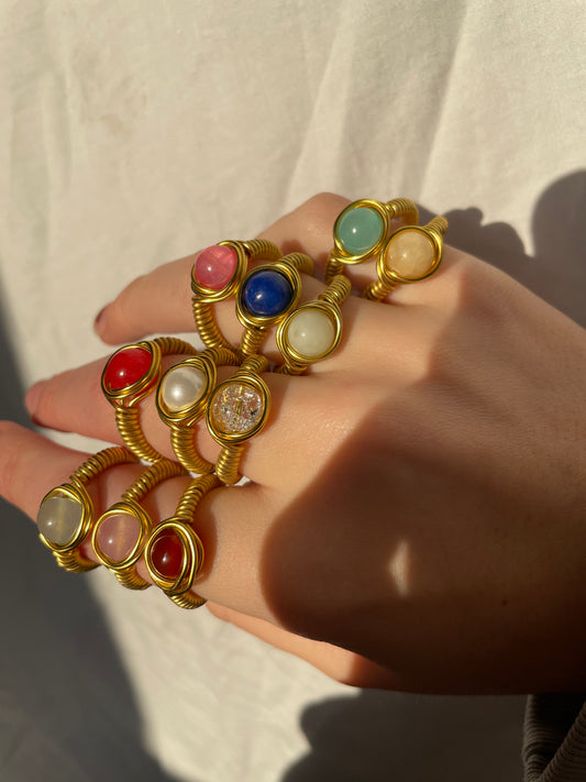 Gold Wire Birthstone Ring