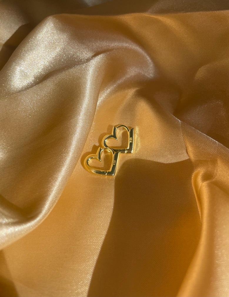Gold Plated Heart Huggie Earrings