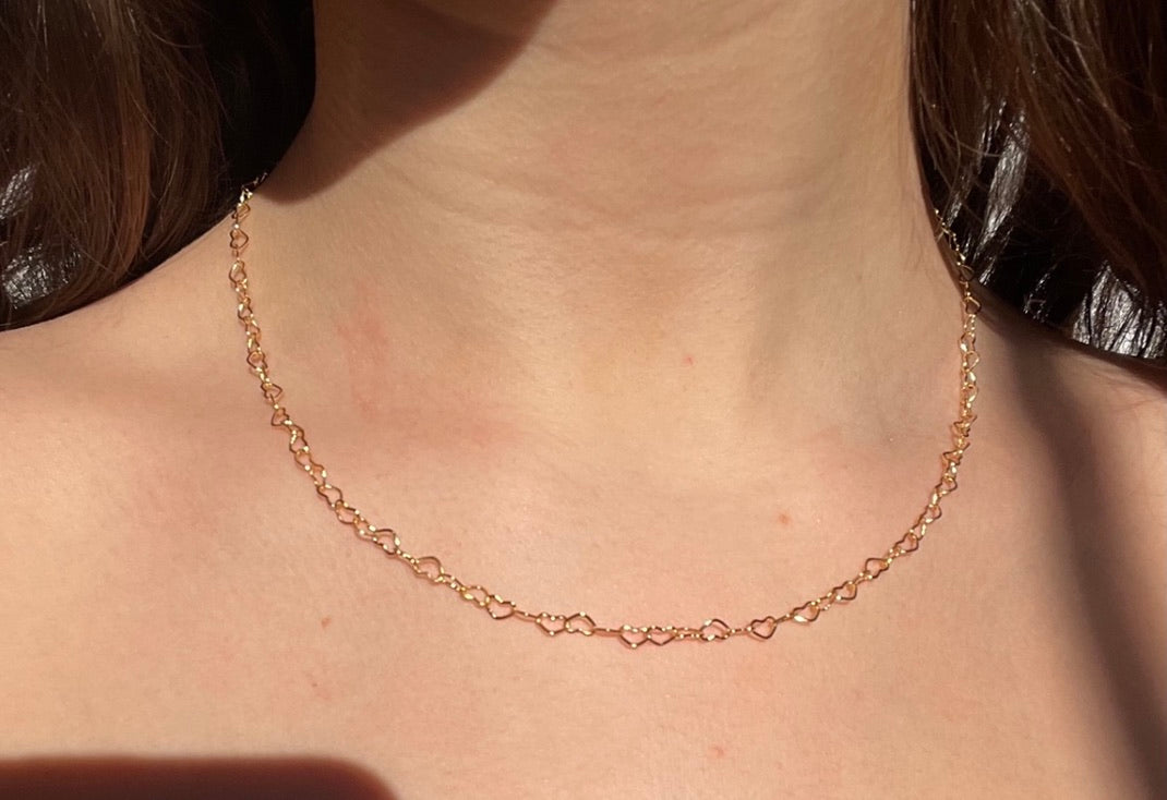 24Kt Gold Plated Heart Chain Necklace