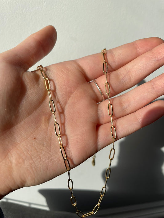 24Kt Gold Plated Paperclip Chain Necklace
