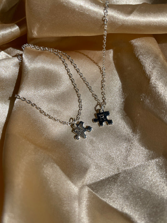 Silver Plated Puzzle Piece Necklace