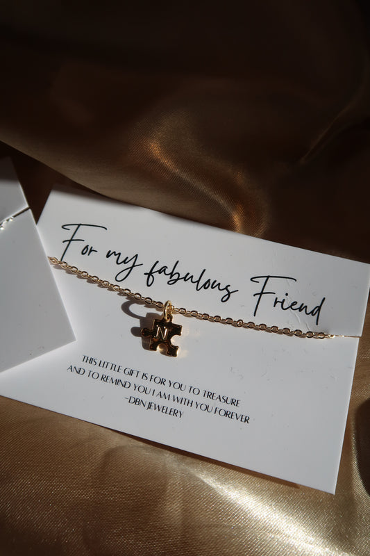 24kt Gold plated Puzzle Piece Necklace- For My Fabulous Friend