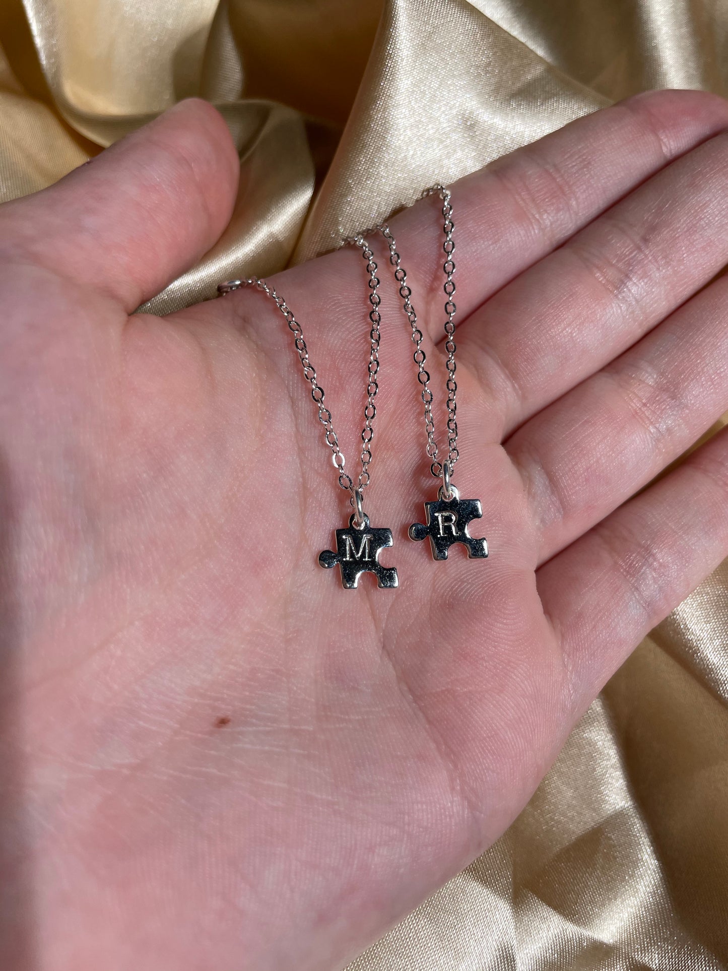 Silver Plated Puzzle Piece Necklace