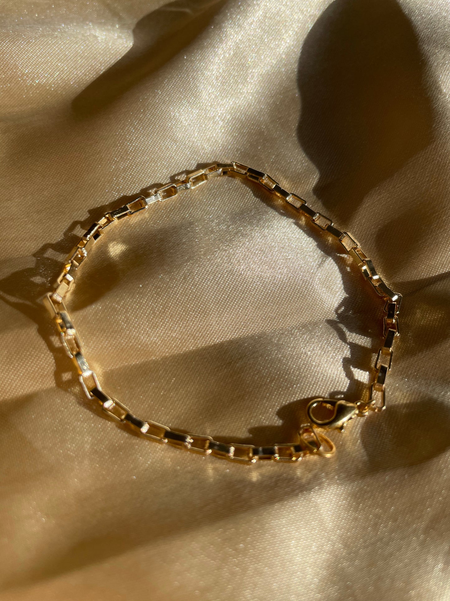 24kt Gold Plated Open Link Chain Bracelet