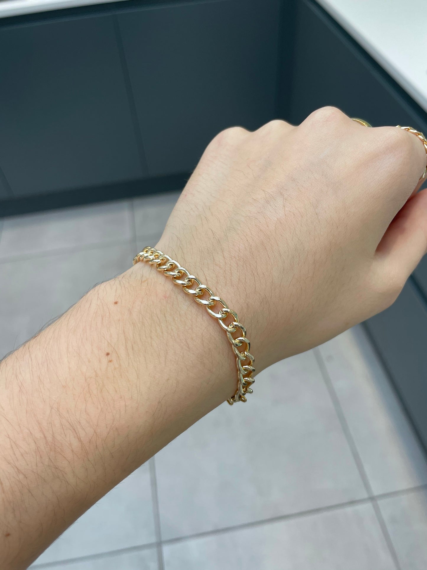 24kt Gold Plated Chunky Curb Chain Bracelet