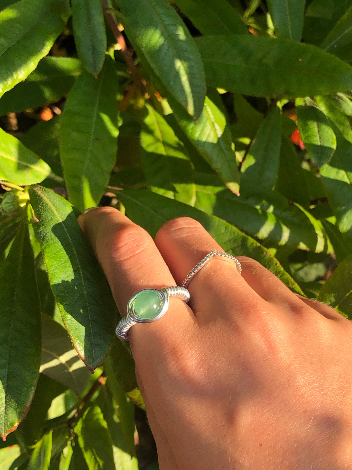 Jade Wire Ring Silver