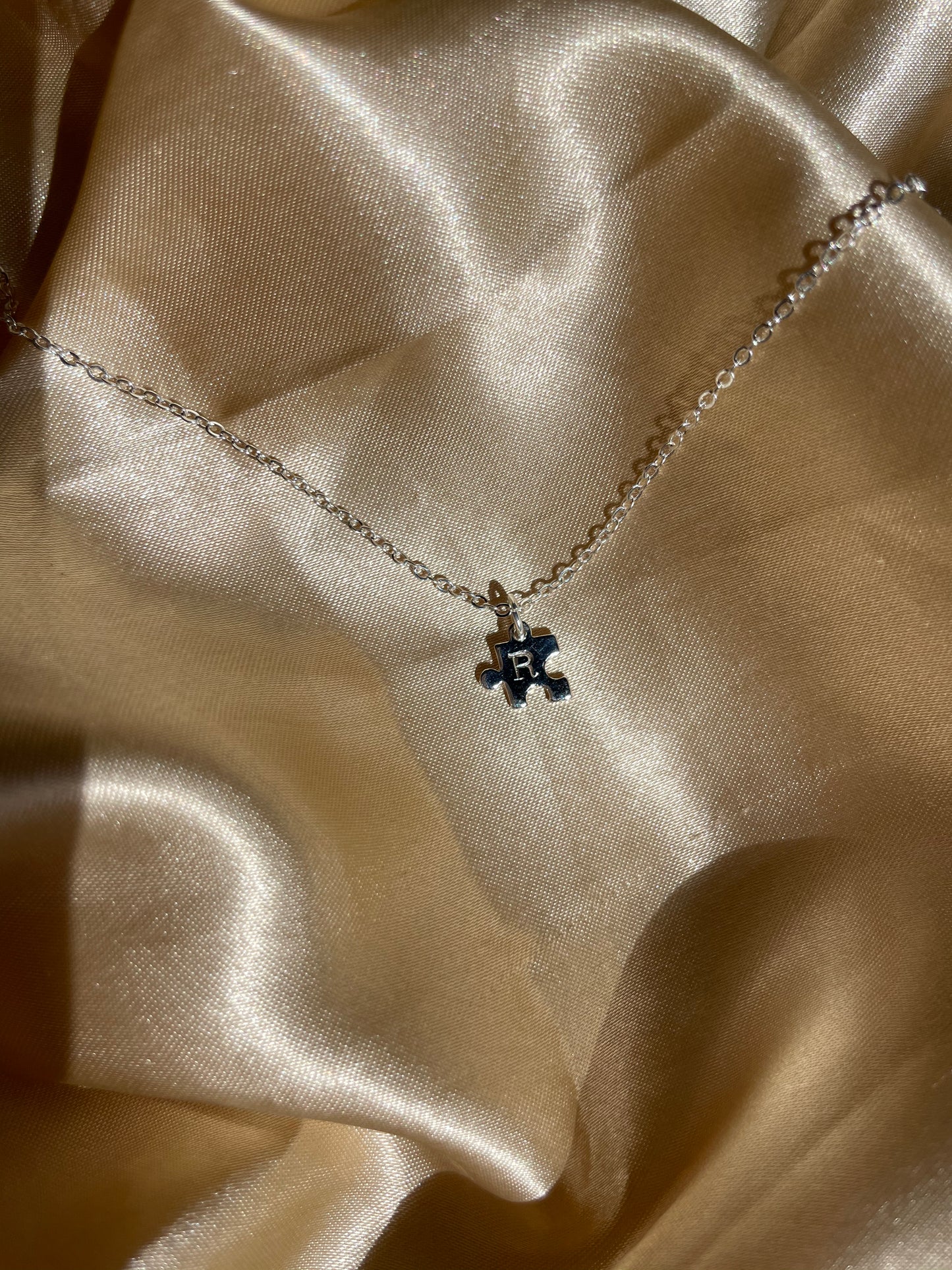 Silver Plated Puzzle Piece Necklace